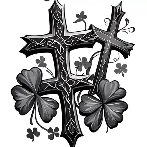 Crosses And 4 Leaf Clovers '