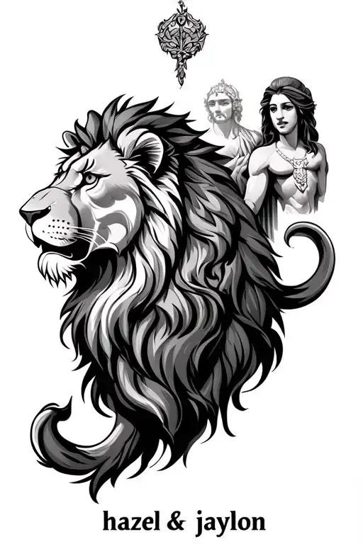 The Name Hazel And Jaylon With A Lion And God