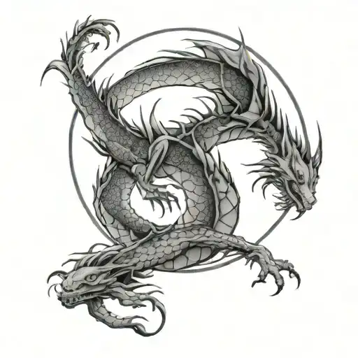 Mountians Dragon Moon Intertwined