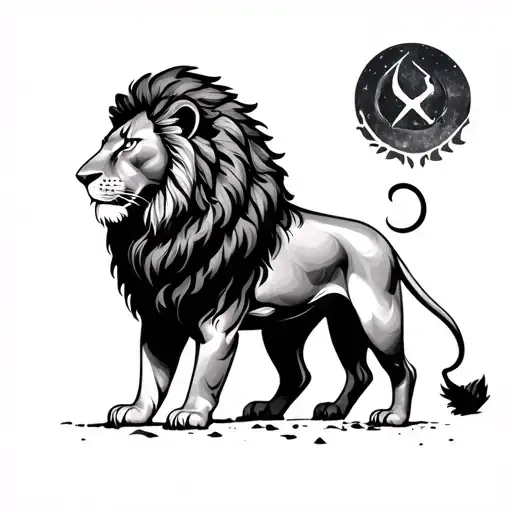 Fine Line Tattoo Zodiac Sign Lion Without Lion