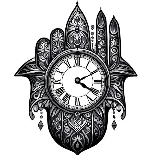 Clock With Hamsa Hand