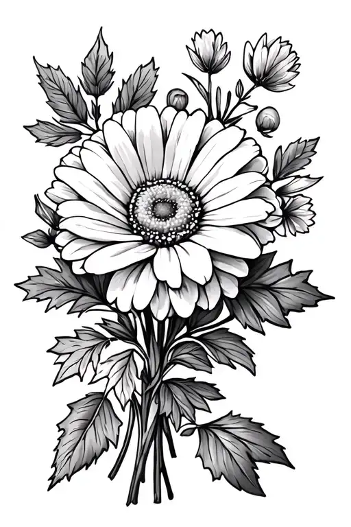 Daisy Rose Marigold Holly Bouquet