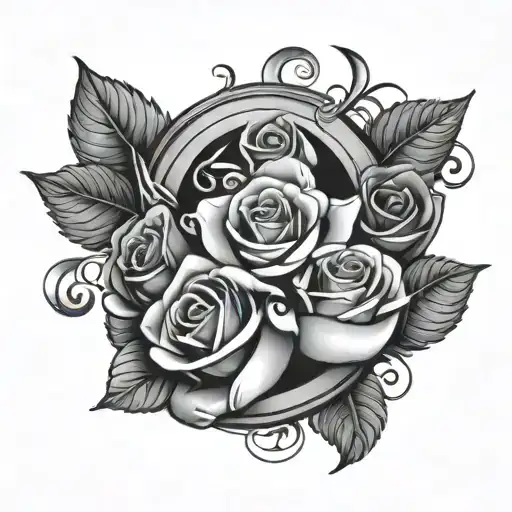 Hiphop Music With Roses And Symbol N3