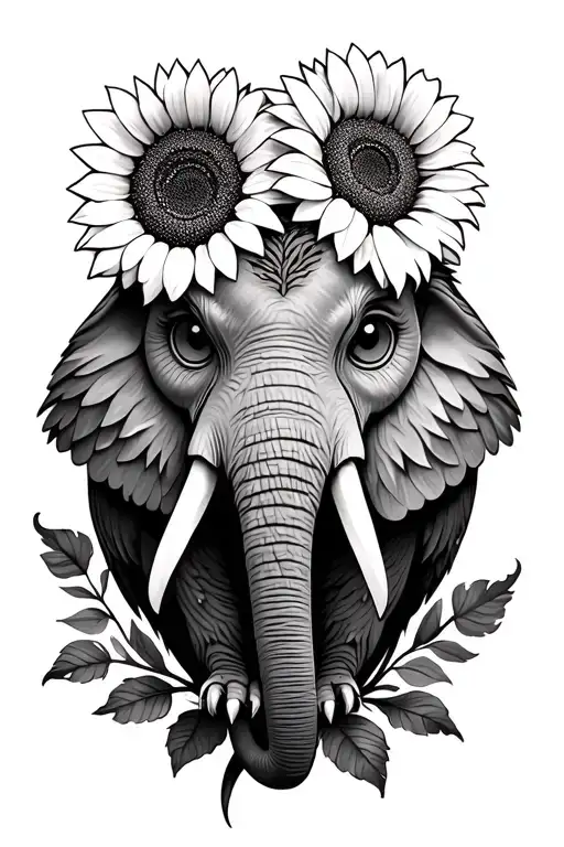 Elephant Owl Sunflower
