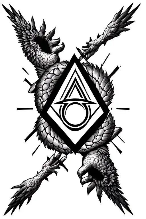 Illuminati Symbol With Hamds Surrounding It