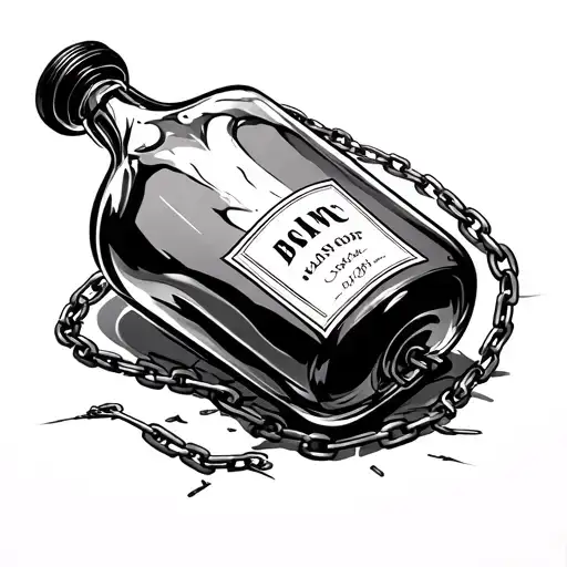 Broken Chain Around A Bottle