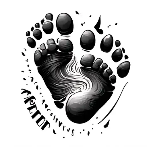 Text And Baby Foot Print
