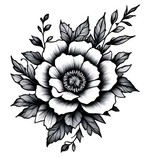 Fine Line Floral Behind Ear