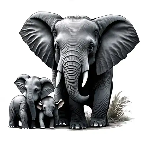 Elephant And Babies