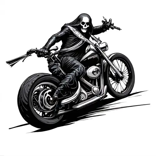 Reaper Riding A Harley