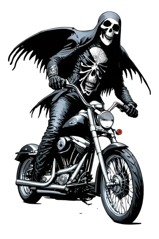 Reaper Riding A Harley