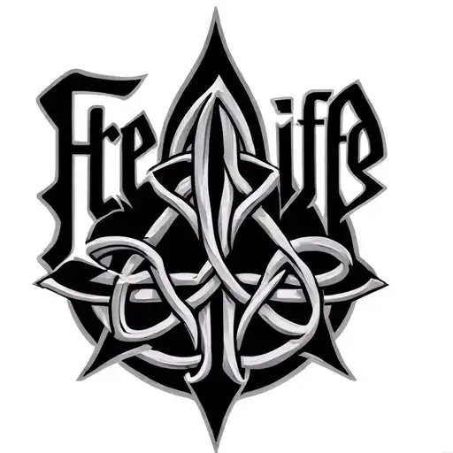 Dark Lettering Of Celtic Runes That Says Freelife