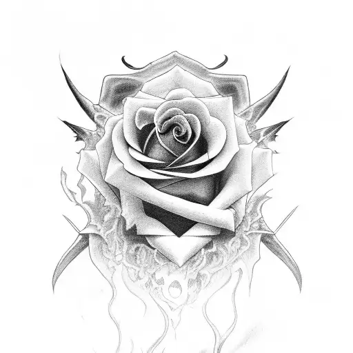 Devil With Burning Rose