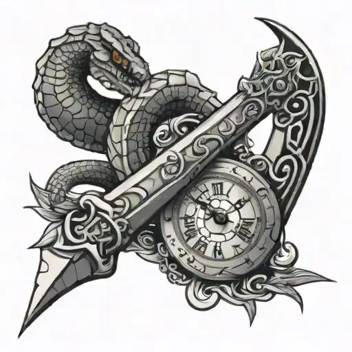 Dagger Of Time With Snake Wrapped