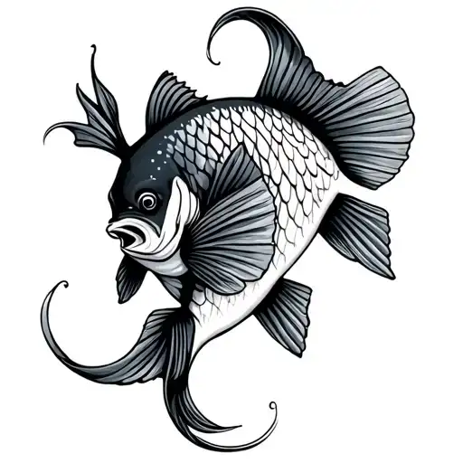 Double Lover Fish Tattoo Design