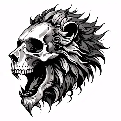 Skull And Lion Head
