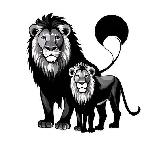 Lion Family Minimalist