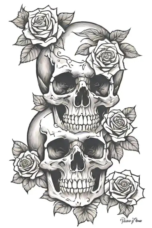 Skull Roses Childhood Trauma My Mom Abuse Survivor