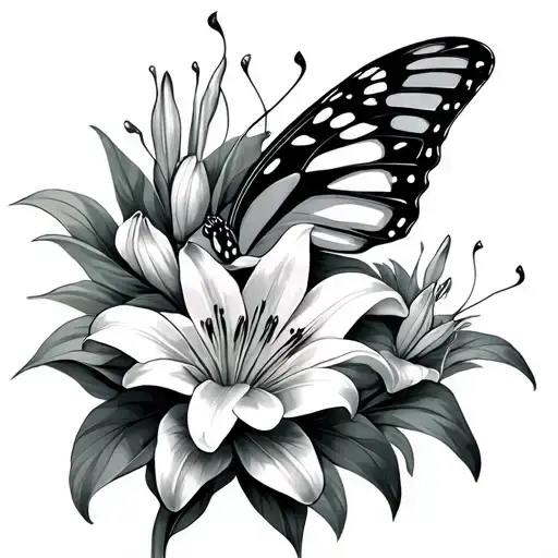 Butterfly And Lily
