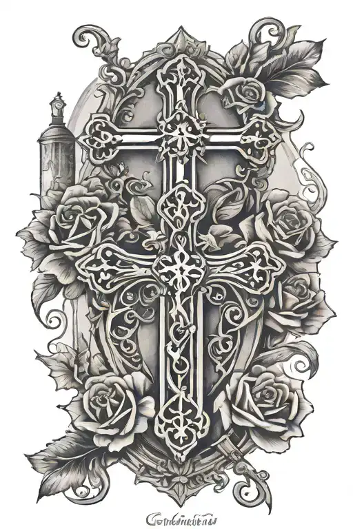 Grandfather Tributes With Christian Crosses And Dates Of Birth