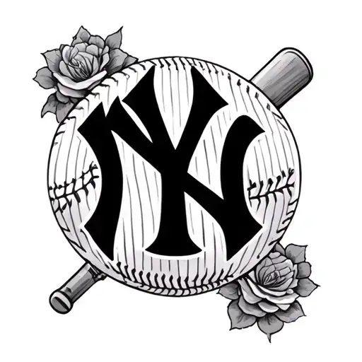 New York Yankee Tattoo With A Nice Background