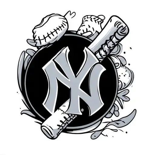 New York Yankees Tatoo With A Carribian Beackground