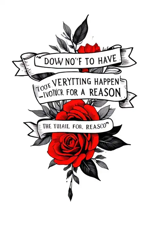 It Going To Have Red And Black Ink And A Quote From The Bible About Everything Happens For A Reason