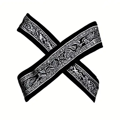 Small Black Bandana Folded For Wrist Tattoo Design