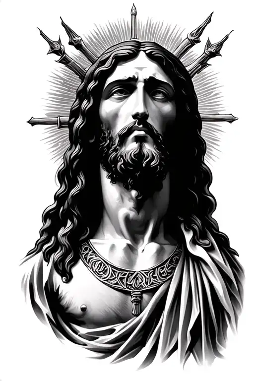 Dark Jesus Forearm Half Sleeve