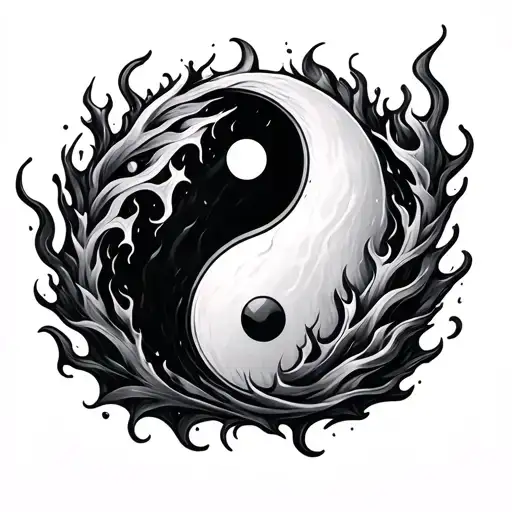 Fire And Ice Yin Yang Symbol