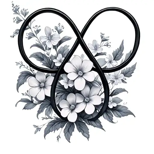 Infinity Symbol With Forget Me Not Flowers Wrapped