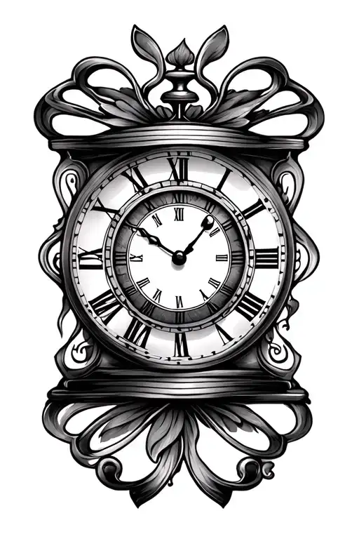 Clock And Hour Glass