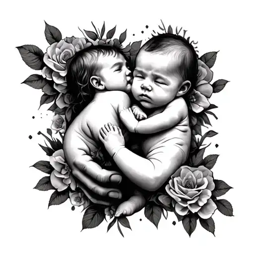 The Floor Of A Men's Hand Inside The Floor Of A Feminine Hand And Inside The Floor Of A Baby