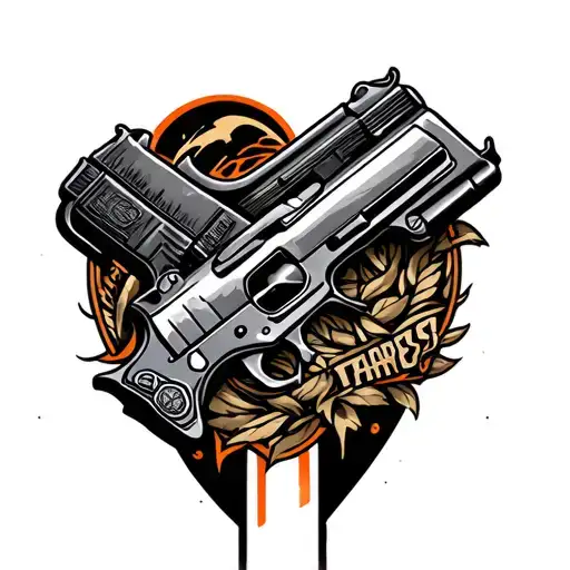 Car And Gun Intertwined