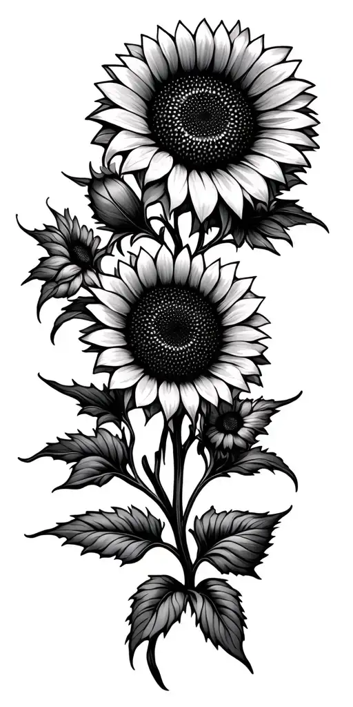 Sunflower Bee Flowers Growing Line Outlining Mandala Grey