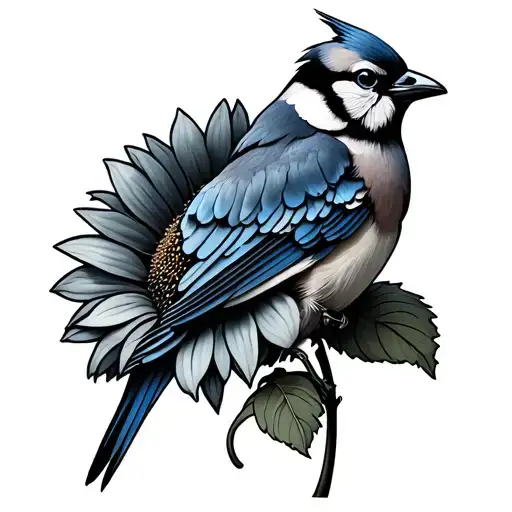 Sunflower Bluejay