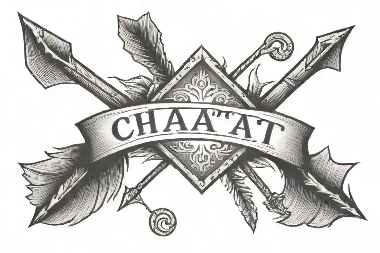 An Arrow With The Word Chati On The Arrow Stick