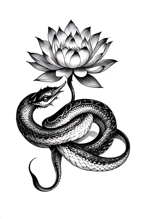 Lotus And Snake