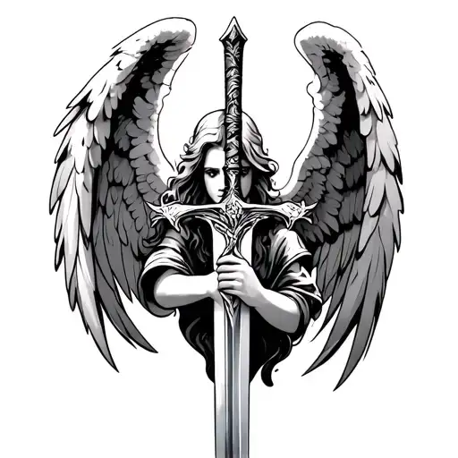 Angel Holding A Sword