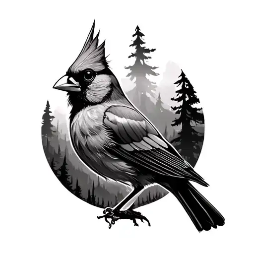 Cardinal In The Forest