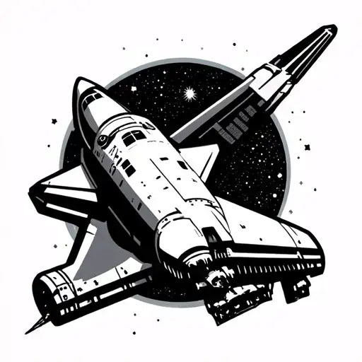 Space Shuttle In Space Themed