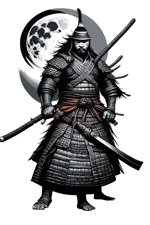 Samurai With Moon