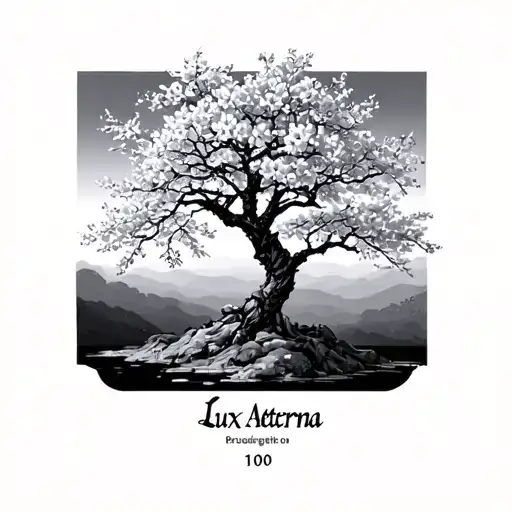 Cherry Blossom Tree With 'Lux Aeterna' Engraved