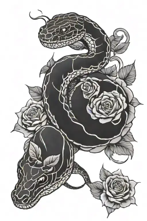 Snake And Roses