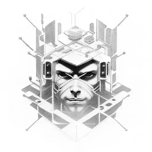 Cyberpunk Style Sleeve With Images From Survival Horror Video Games