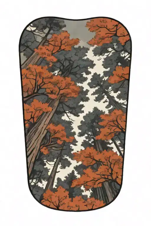 Dense Redwood Forest Looking Up From Ground