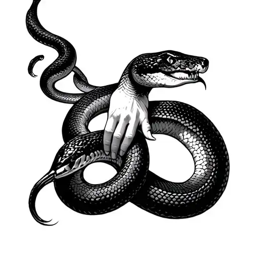 Hand Choking The Snake Of Fascism
