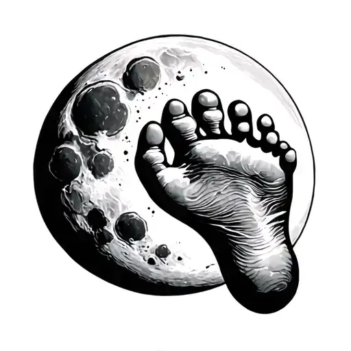 Moon With Baby Foot Print