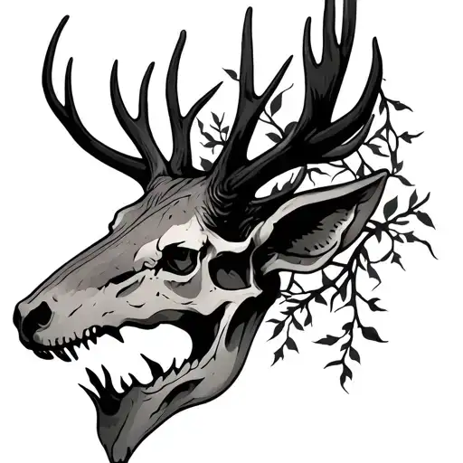 Deer Skull With Vines