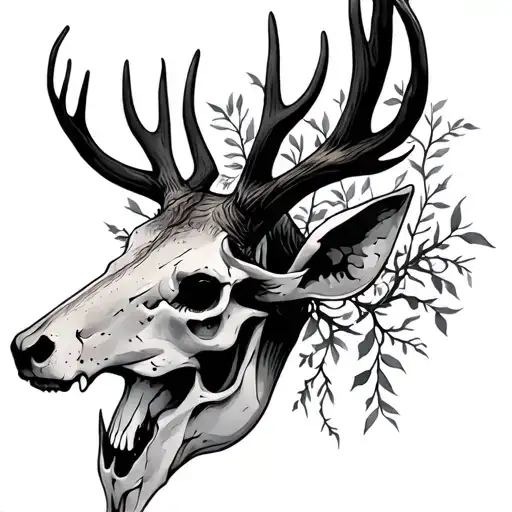 Deer Skull With Vines